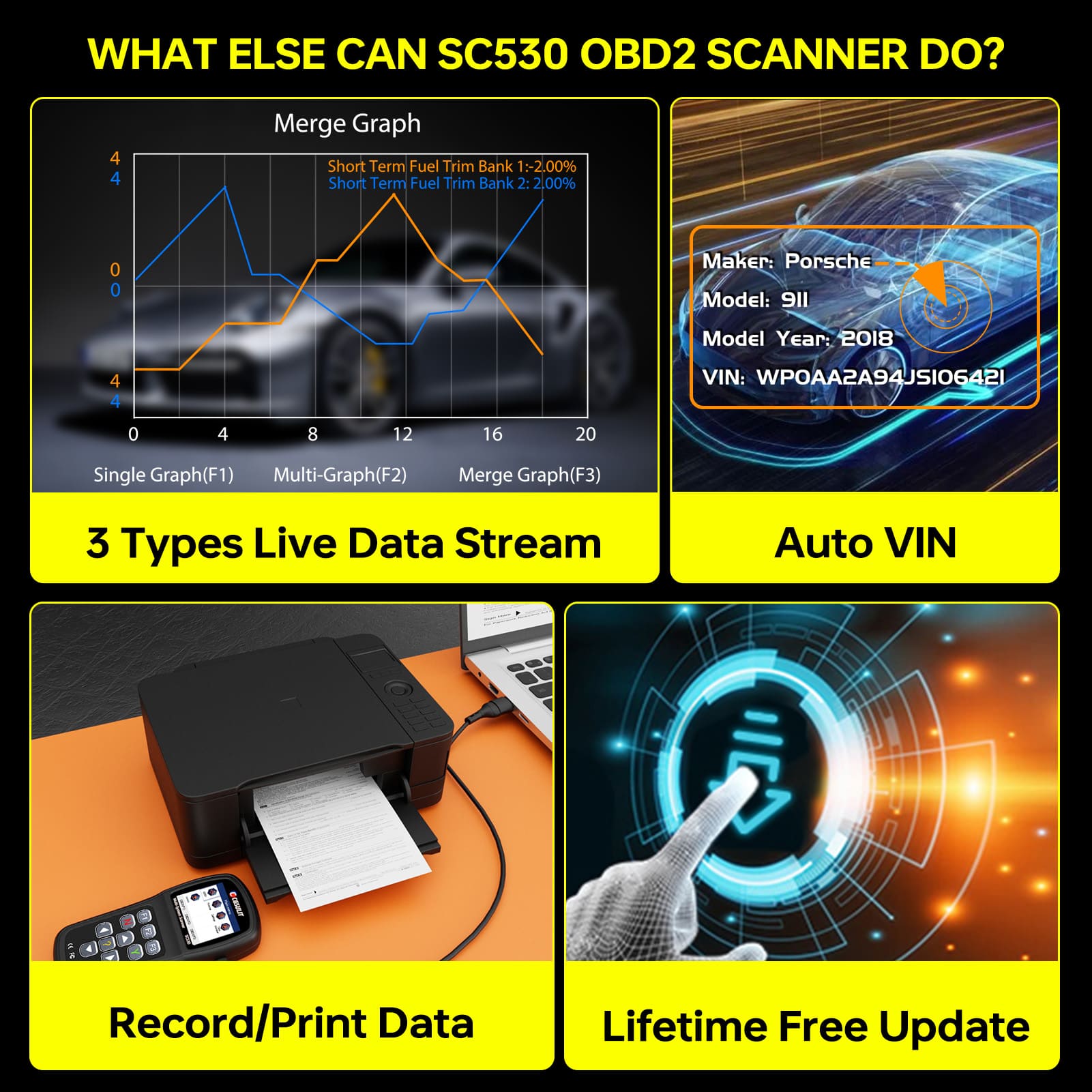 cgsulit sc530 porsche obd2 code reader lifetime free update