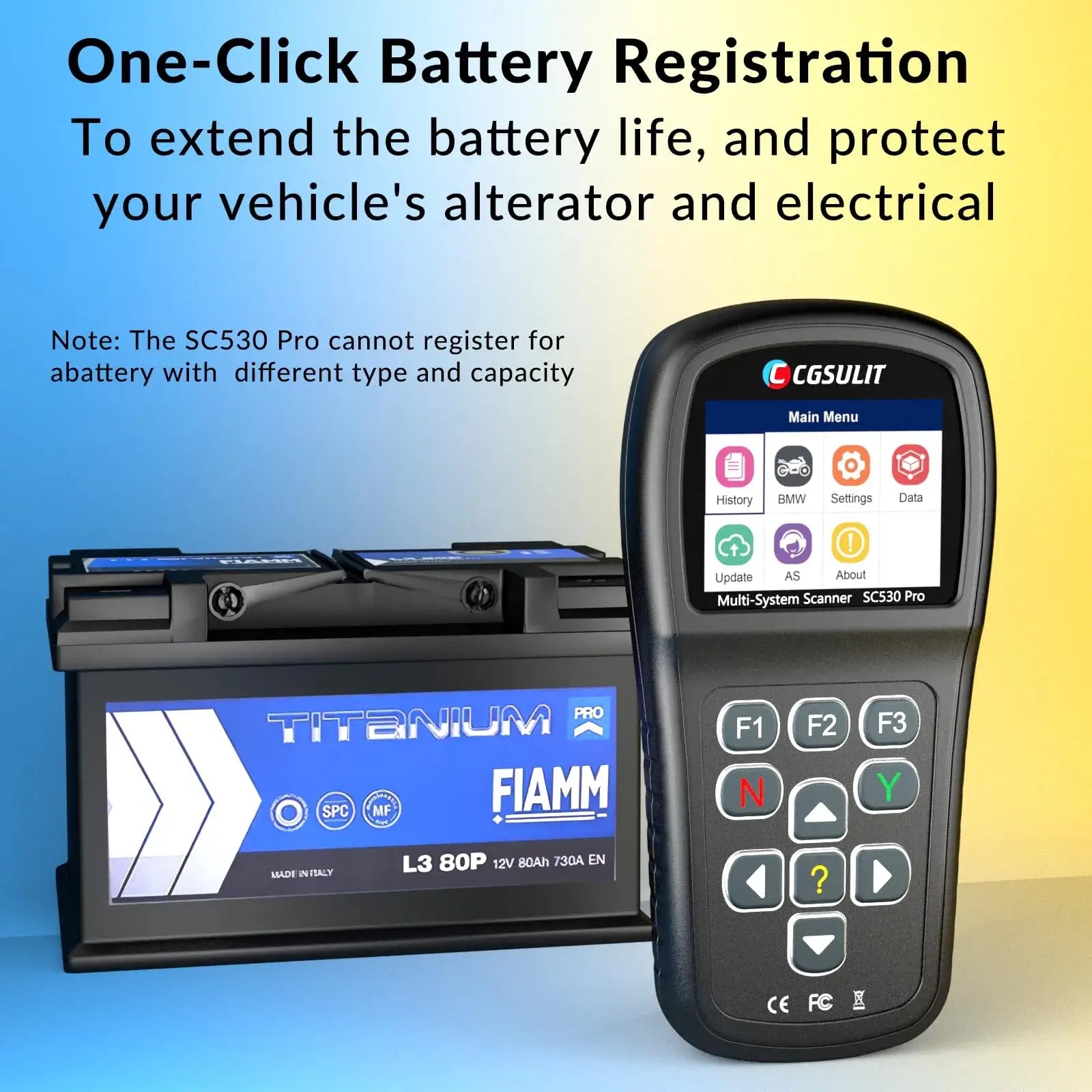 cgsulit sc530 pro bmw motorcycle scanner for battery registration