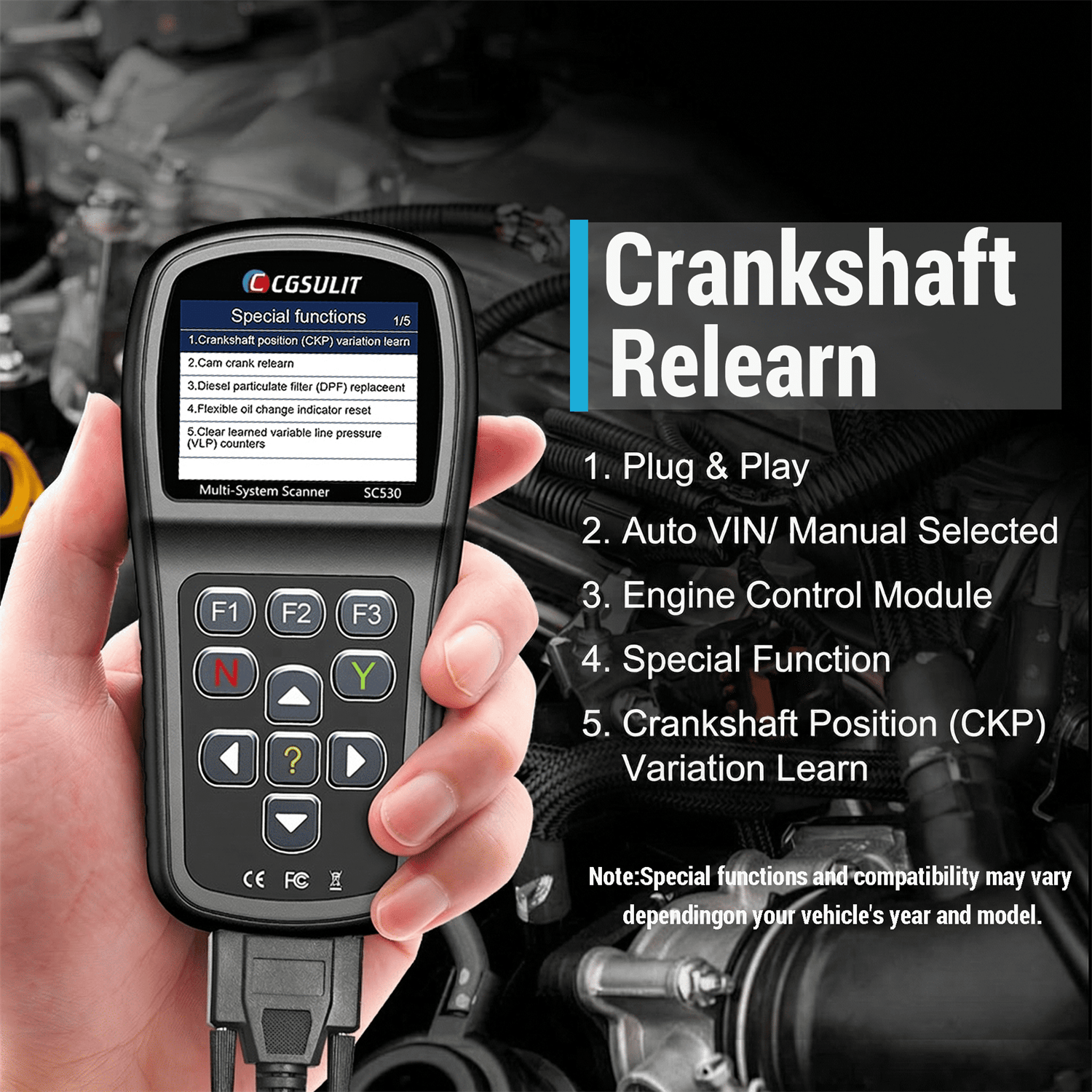 relearn crankshaft sensor with obd2 scanner sc530