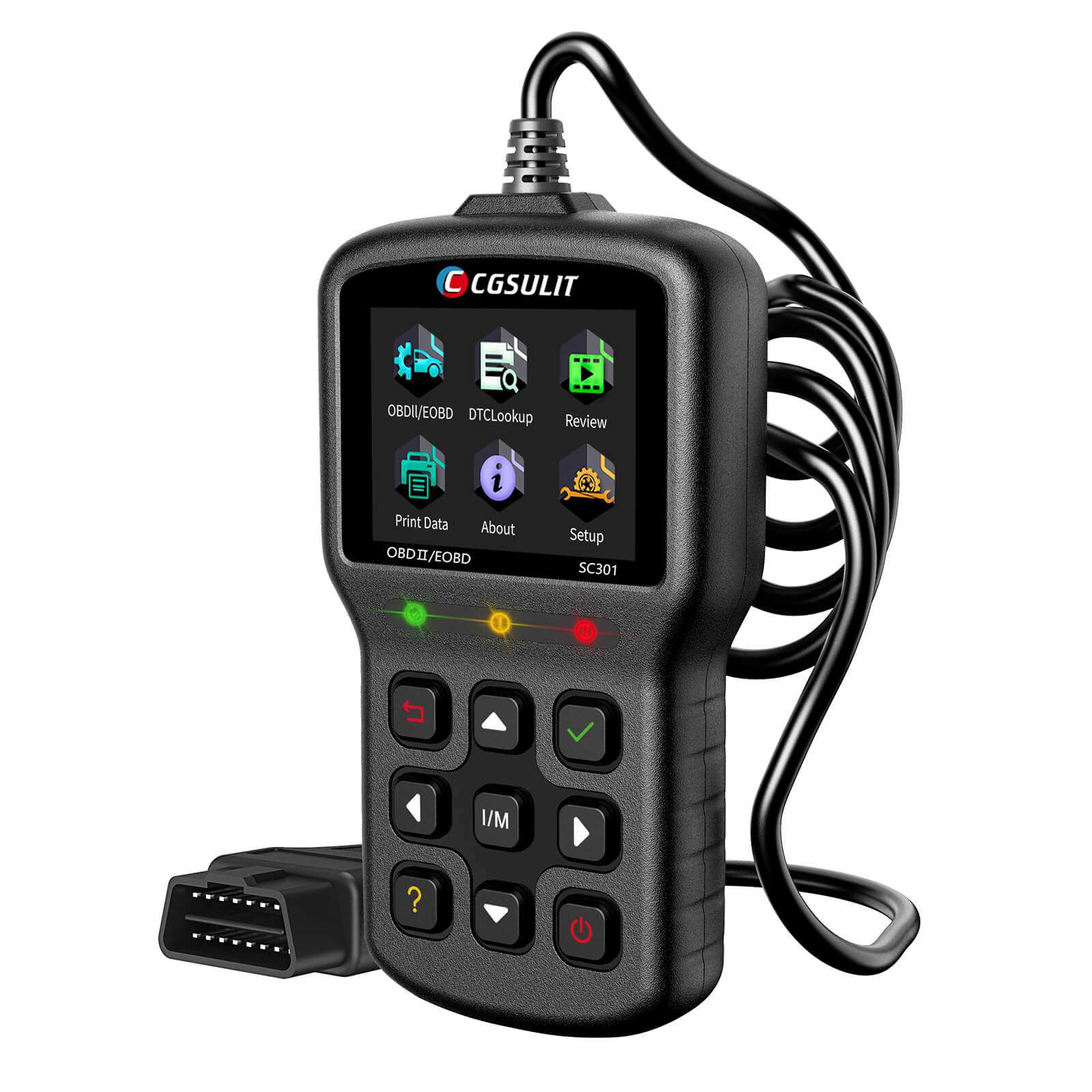 CGSULIT SC301 OBD2 EOBD Scanner Engine Code Reader Check Engine Light Emission Analyzer O2 Monitor Test Smog Check