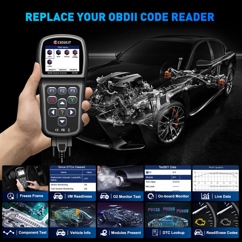 SC530 OBDII Code Reader Support 10 OBD2 modes.
