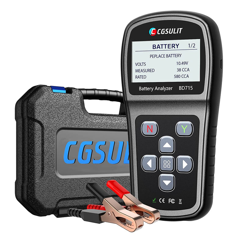 CGSULIT BD715 Car Battery Tester 12V 24V Cranking & Charging System Analyzer for 100-2000 CCA Battery