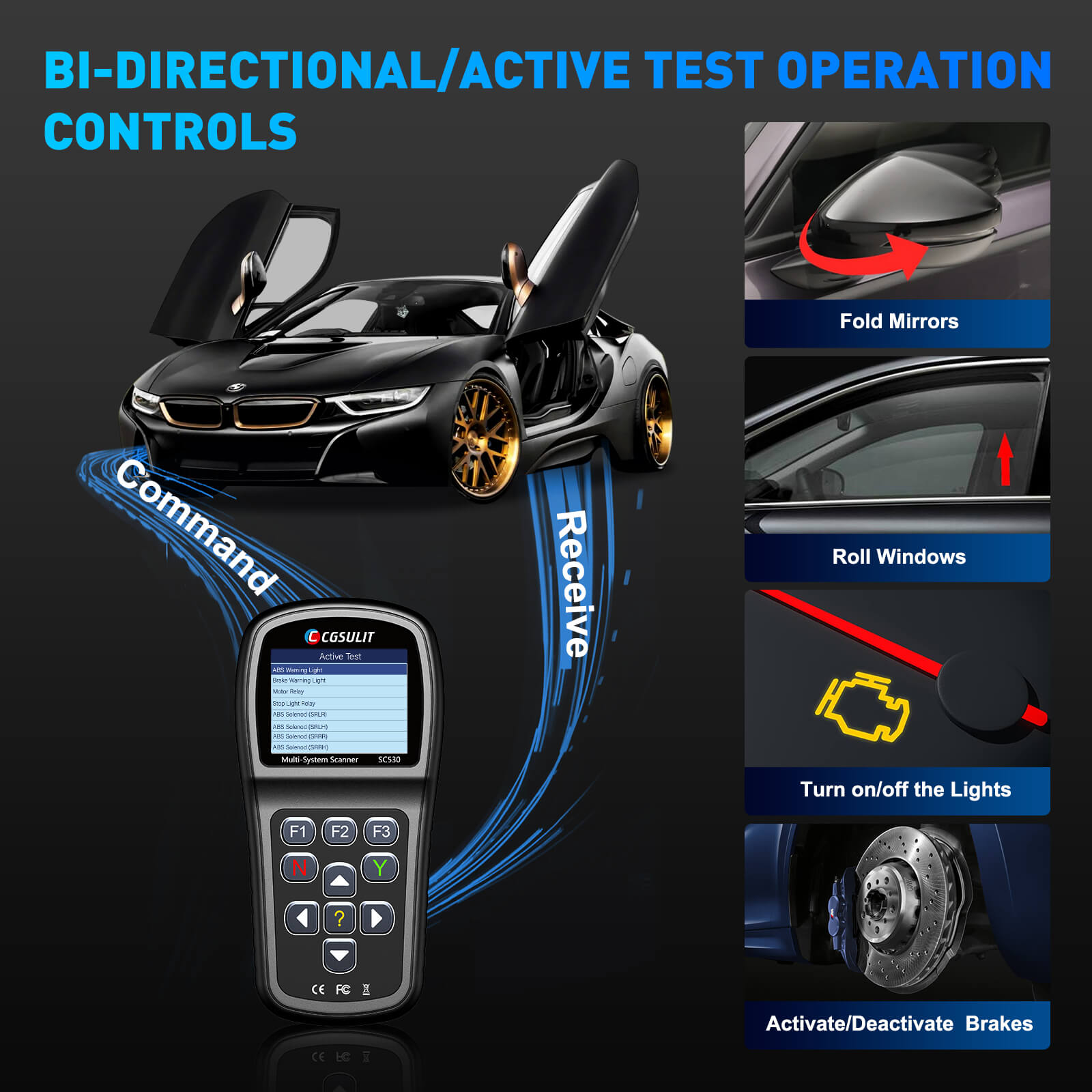 SC530 bmw scan tool supports Bi-directional control/ Active test function.