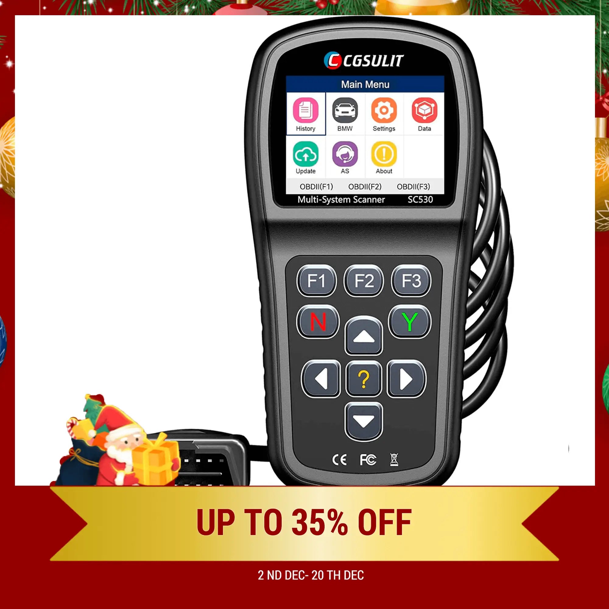 CGSULIT SC530 Pro BMW OBD2 Scanner Bi-directional Scan Tool with Battery Registration Transmission Relearn