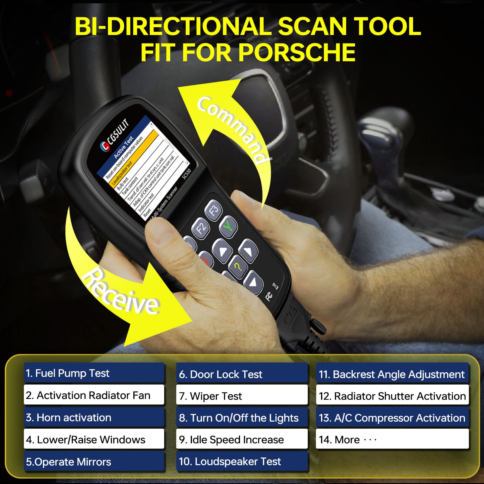 cgsulit sc530 porshce bi-directional control scan tool