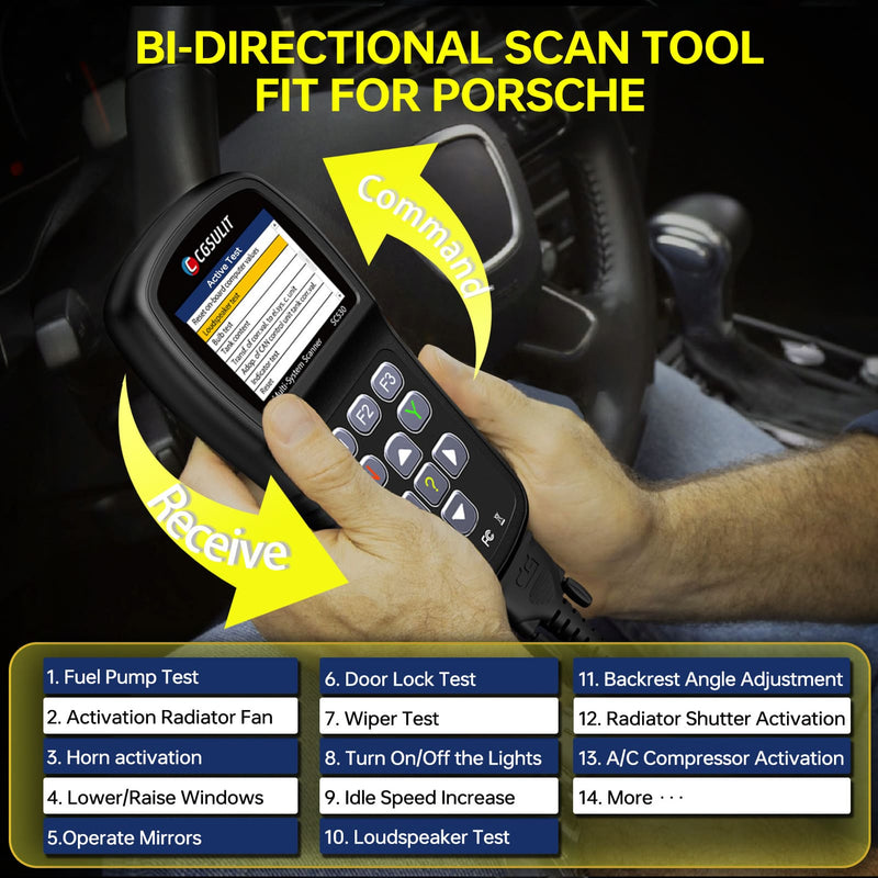 CGSULIT SC530 Porsche OBD2 Bi-directional  Scan Tool Car Code Reader with OE-Level Diagnosing