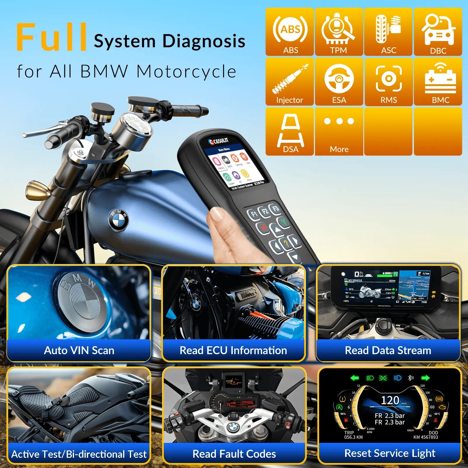 bmw motorcycle diagnostic scanner with full-system diagnosis-cgsulit sc530 pro