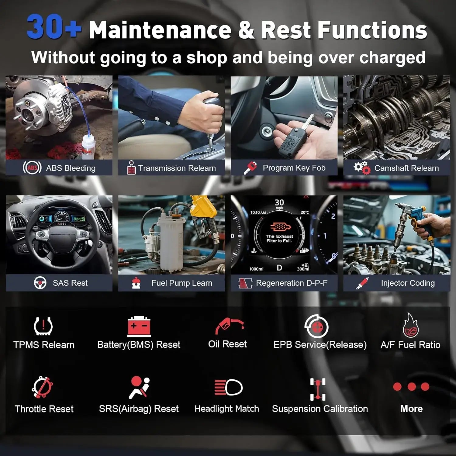 cgsulit sc530 pro ford scan tool offers over 30 maintenance reset services