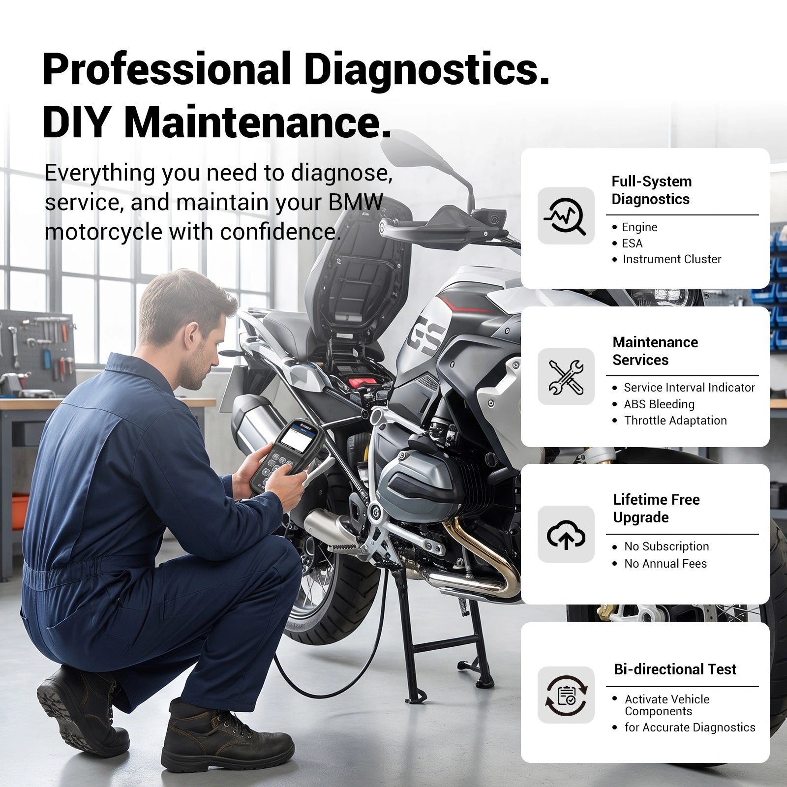 the best bmw motorcycle obd2 scanner is the CGSULIT SC530 Pro.
