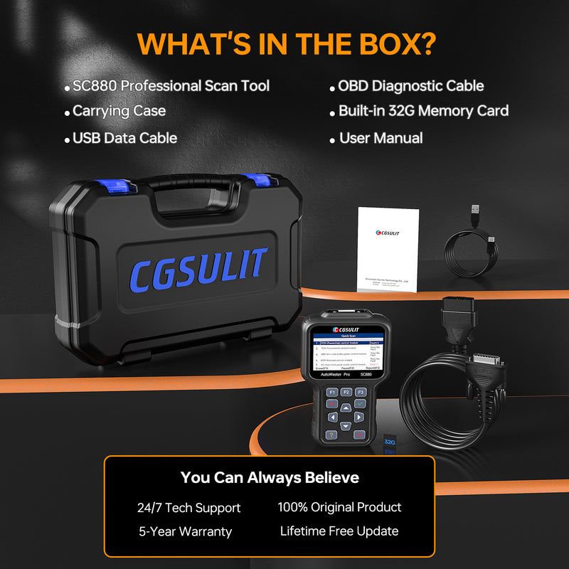 what is in the box of sc880 scan tool