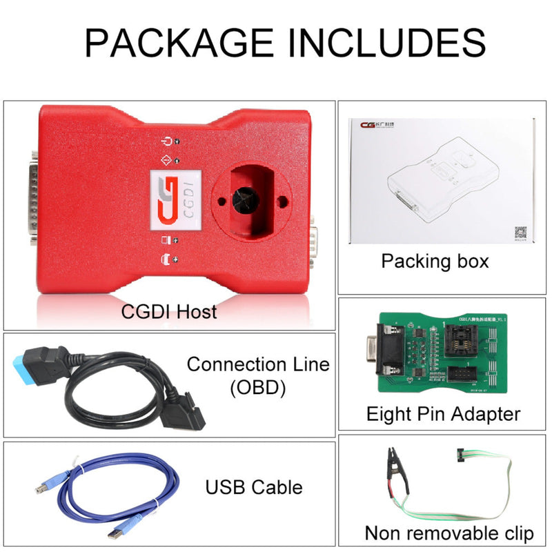 CGDI BMW Key Programmer Full Version Total 24 Authorizations Get Free Reading 8 Foot Adapter and BMW OBD Cable