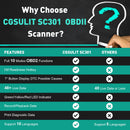 Why choose cgsulit sc301 obdii scanner? It has 10 obd2 functions, "?" button display DTC causes, 48+ live data, Green/Yellow/Red LED indicator, Data record/playback/print, 10 languages.