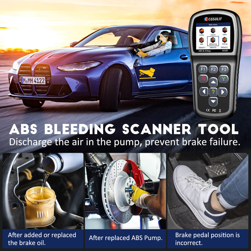 CGSULIT SC630 ABS bleeding scanner tool. Discharge the air in the pump, prevent brake failure.