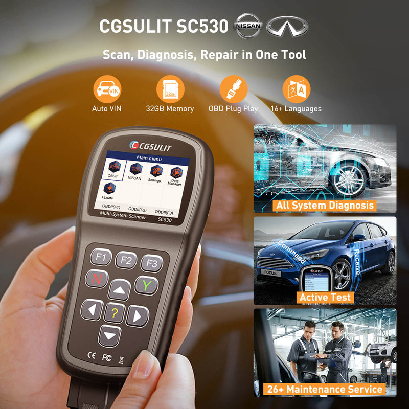 CGSULIT SC530 Nissan Infinity Scan, Diagnosis, Repair in one Tool. All systems diagnosis, Active test, 26+ maintenance function.