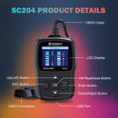 SC204 obd2 scanner's screen and button details.