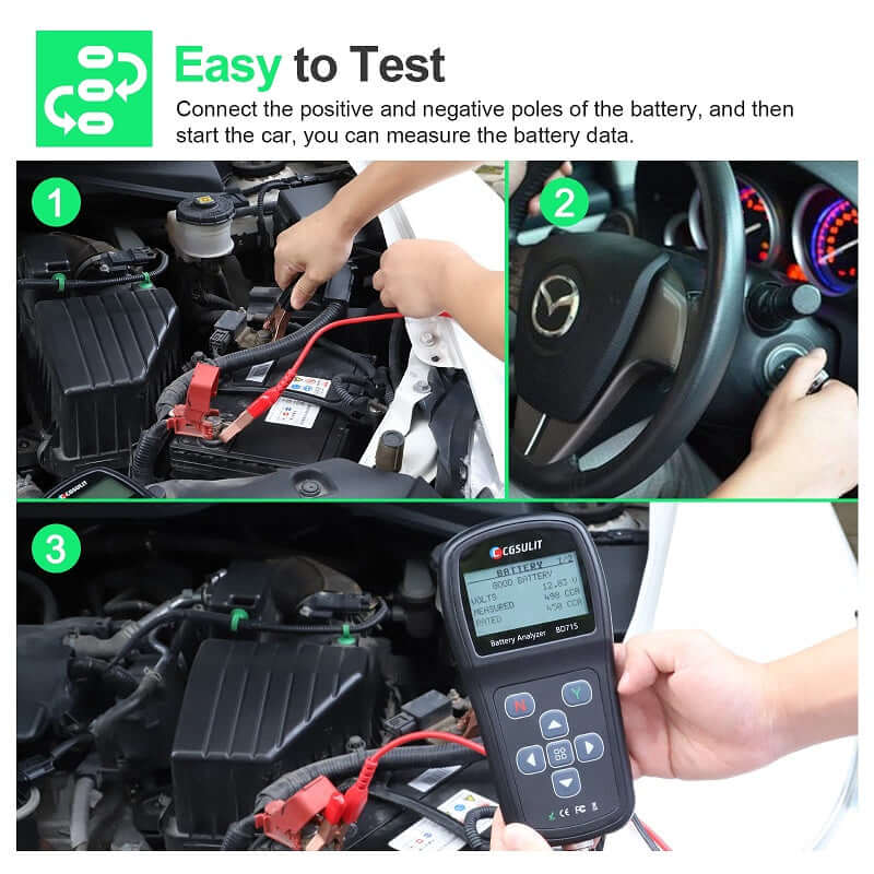 Digital Battery Analyzer, Digital Car Battery Tester With CCA And Internal Analyzer Digital Battery Analyzer, Variable Gain