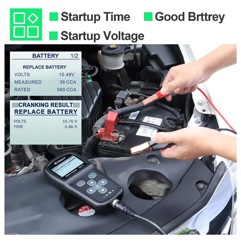 CGSULIT BD715 12V 24V Car Battery Tester Check Cranking System