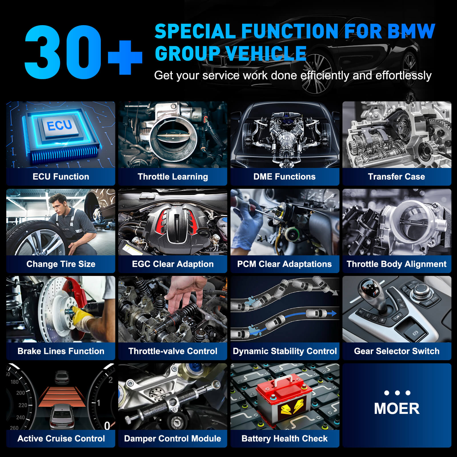 CGSULIT SC530 BMW/ MINI Scan Tool has 30+ special functions. Get your service done efficiently and effortlessly.