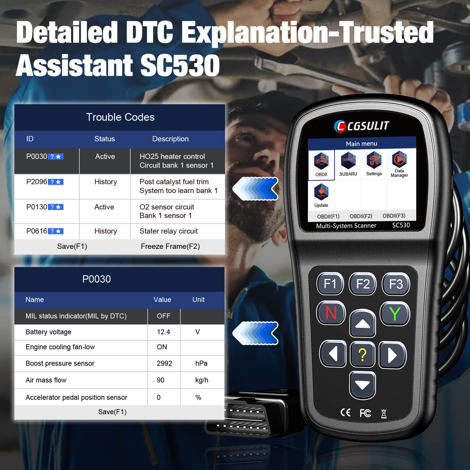 cgsulit sc530 subaru scan tool is a dtc scanner with powerful data base